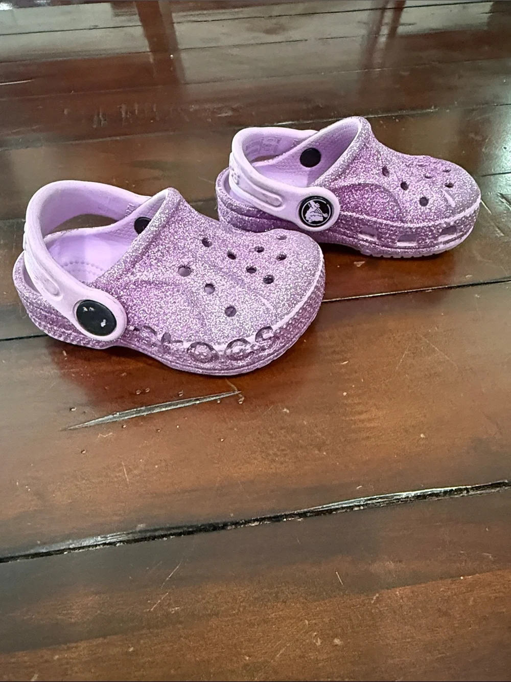 CROCS Kids Glitter Lilac Clog Sandals